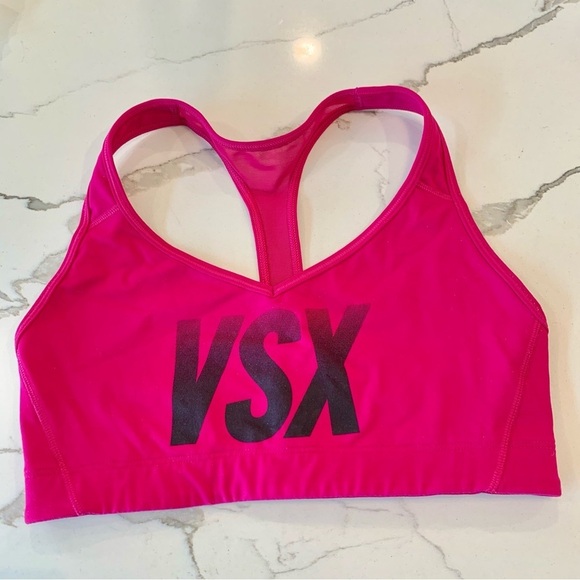 Magenta Fuchsia Pink VSX Player Racerback Sports Bra Bralette - Picture 1 of 4